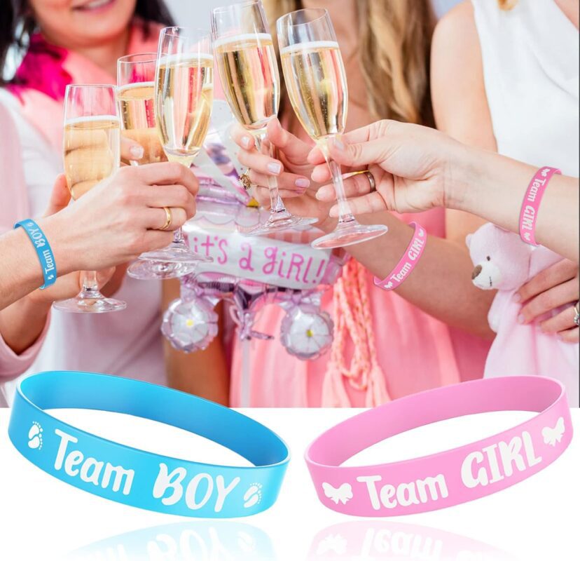 bracelet pour gender reveal party en sillicone