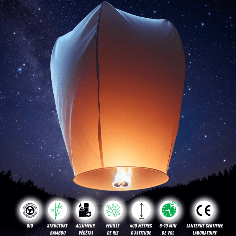 Biodegradable Flying Lantern Features