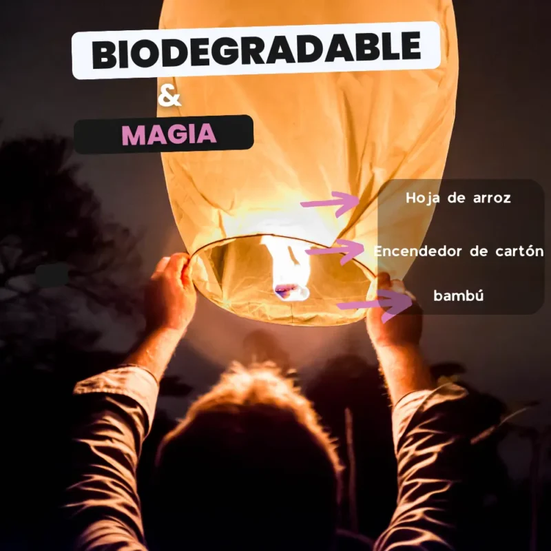 Farolillo volador biodegradable
